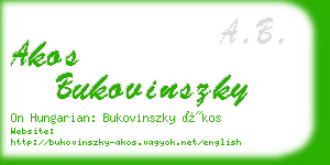 akos bukovinszky business card